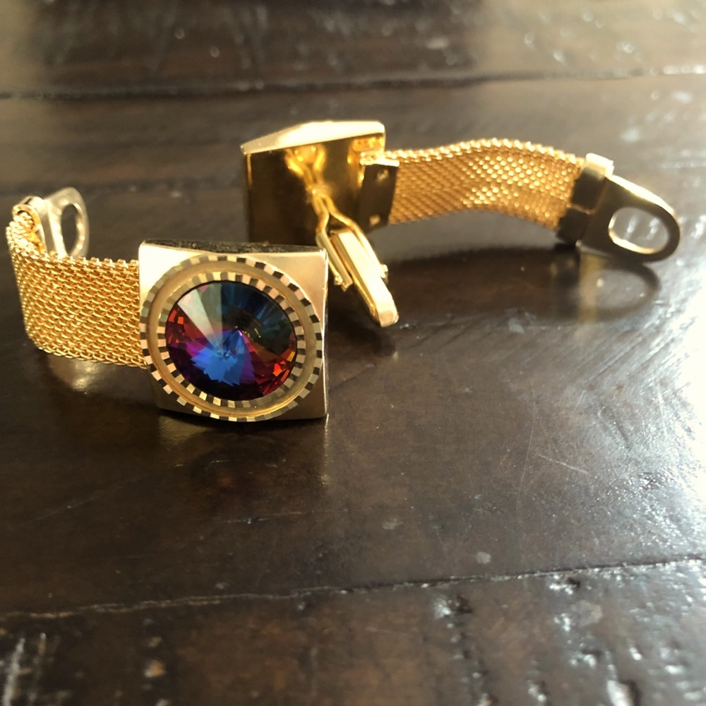CUFFLINKS - Swarovski Volcano - Picture 1 of 4